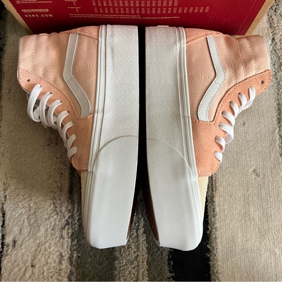 NWT Vans Sk8-Hi Tapered Stackform Color Block Peach Platform Shoe Women's 8 - Picture 6 of 9